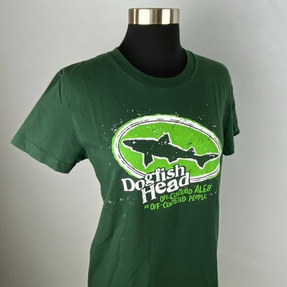 Dogfish Head T-Shirt Womens Green Off Centered Ales For Off Centered People XL - Picture 4 of 6